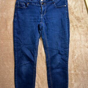 Blue Sprice Women 7/8 Dark Blue Denim Stretch Straight Leg‎ Pants (P)